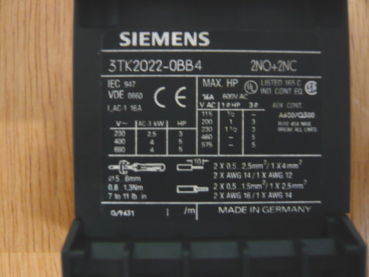 Siemens Schütz 3TK2022-OBB4