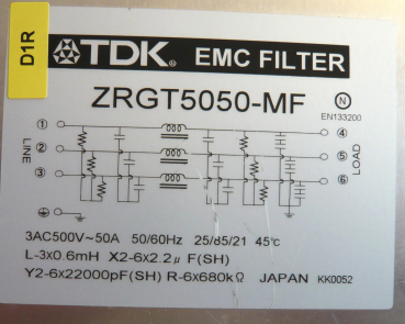 TDK EMC Filter ZRG T5050-MF